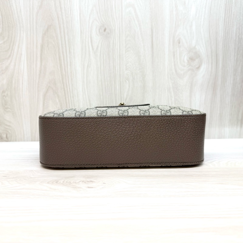 GUCCI老花虎頭綠紅綠背帶側背包 476466-7