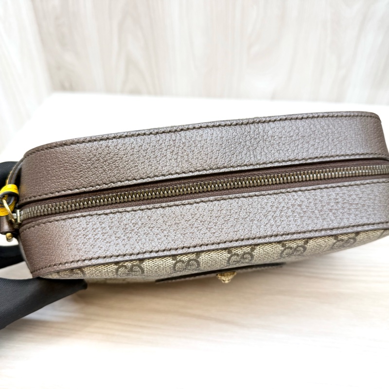 GUCCI老花虎頭綠紅綠背帶側背包 476466-10