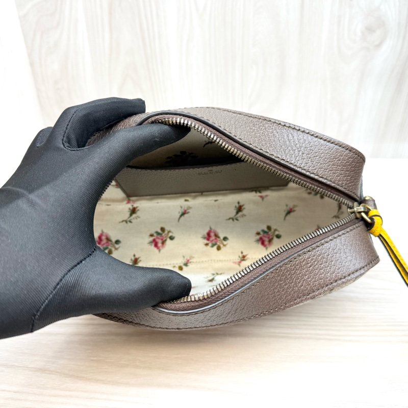 GUCCI老花虎頭綠紅綠背帶側背包 476466-11