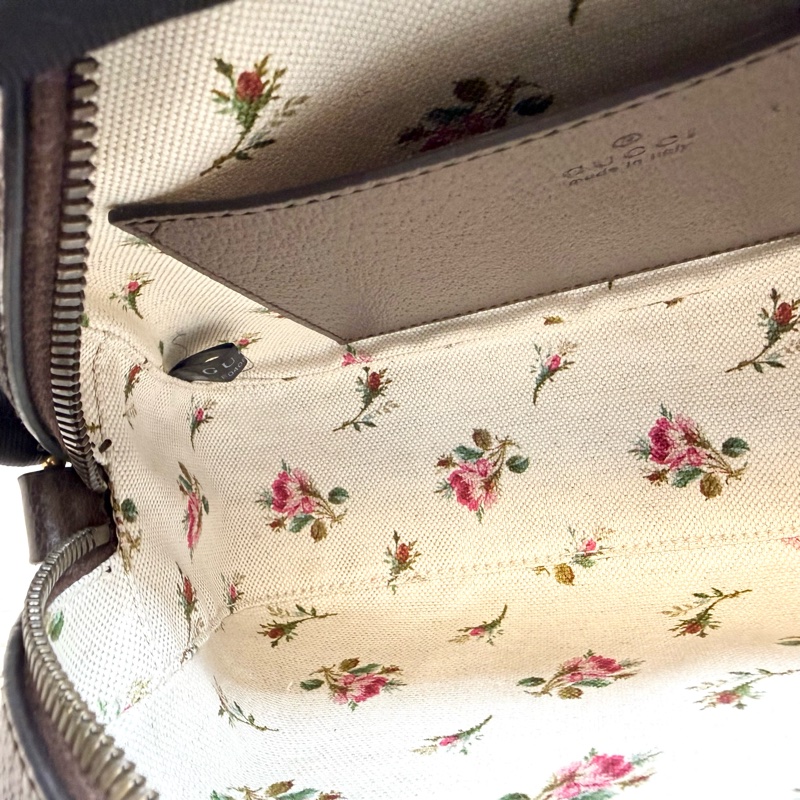 GUCCI老花虎頭綠紅綠背帶側背包 476466-14