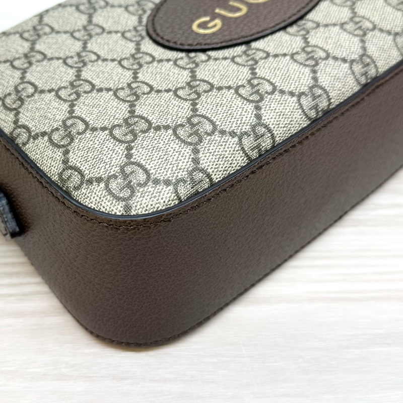 GUCCI老花虎頭綠紅綠背帶側背包 476466-17