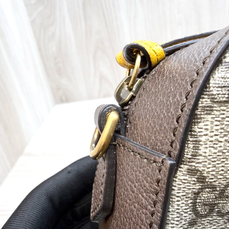 GUCCI老花虎頭綠紅綠背帶側背包 476466-21