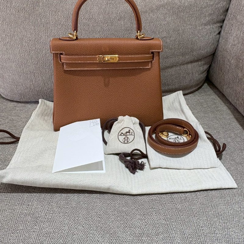 Hermes Kelly25金棕金 W刻-25