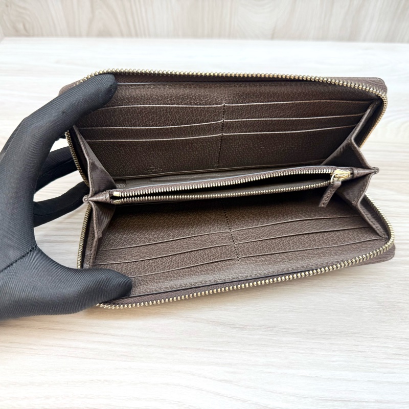 GUCCI原花拚綠紅綠織帶OPHIDAㄇ拉長夾838484-10