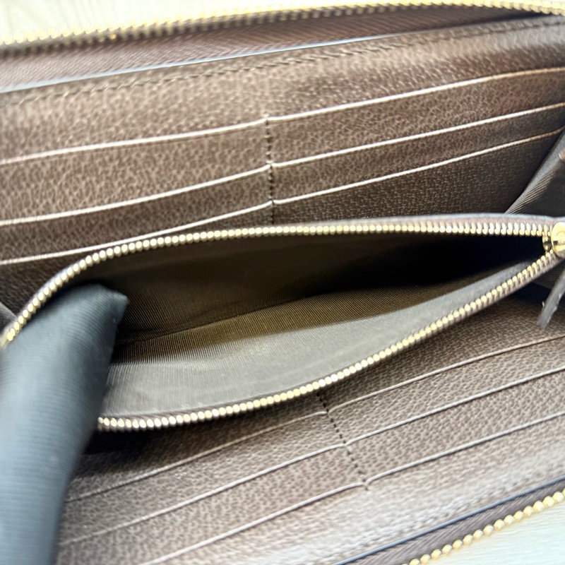 GUCCI原花拚綠紅綠織帶OPHIDAㄇ拉長夾838484-12