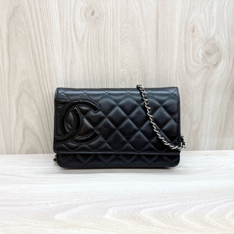 Chanel黑銀小牛皮康朋Woc鏈包-1