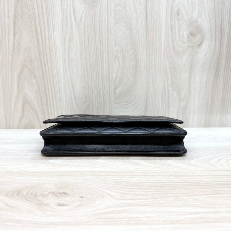 Chanel黑銀小牛皮康朋Woc鏈包-6