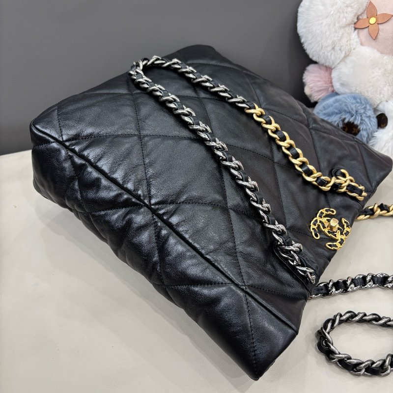 芯片款 香奈兒/Chanel 黑色19bag購物袋托特包-3
