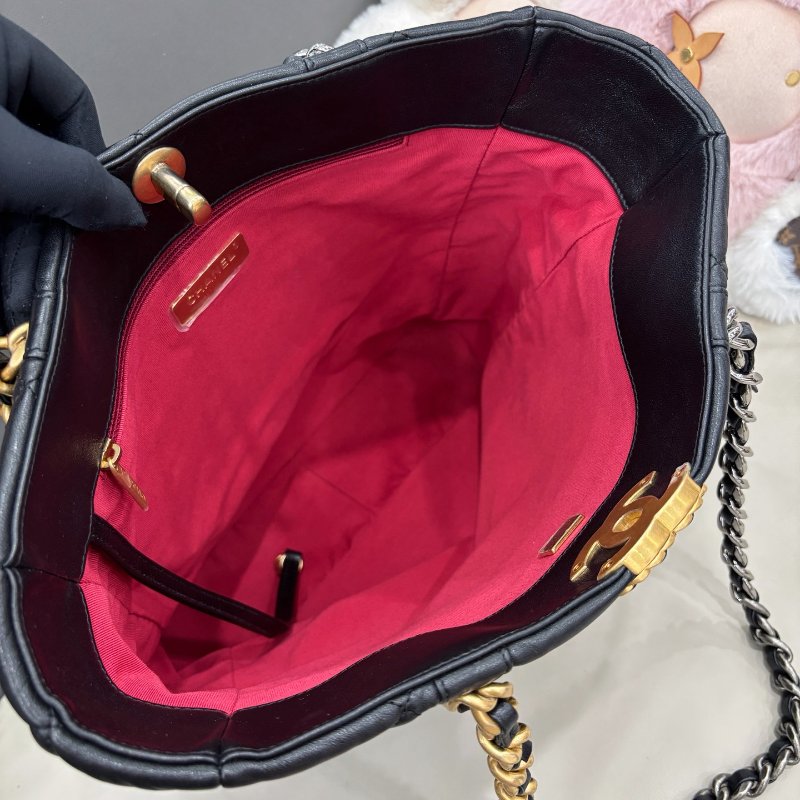 芯片款 香奈兒/Chanel 黑色19bag購物袋托特包-8