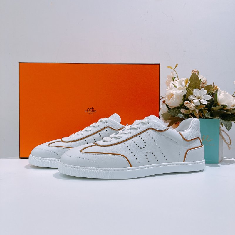 TW4718 Hermes 愛馬仕 百搭 小白鞋 全皮 板鞋 Match Sneaker 37.5 Size Blanc / Nature-0