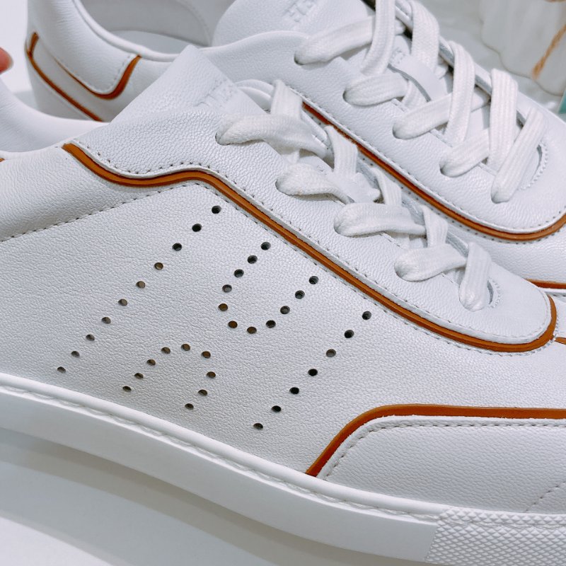 TW4718 Hermes 愛馬仕 百搭 小白鞋 全皮 板鞋 Match Sneaker 37.5 Size Blanc / Nature-7