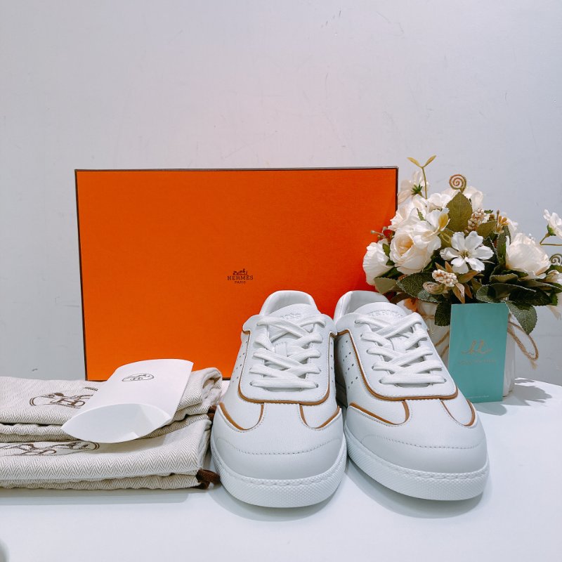 TW4718 Hermes 愛馬仕 百搭 小白鞋 全皮 板鞋 Match Sneaker 37.5 Size Blanc / Nature-11
