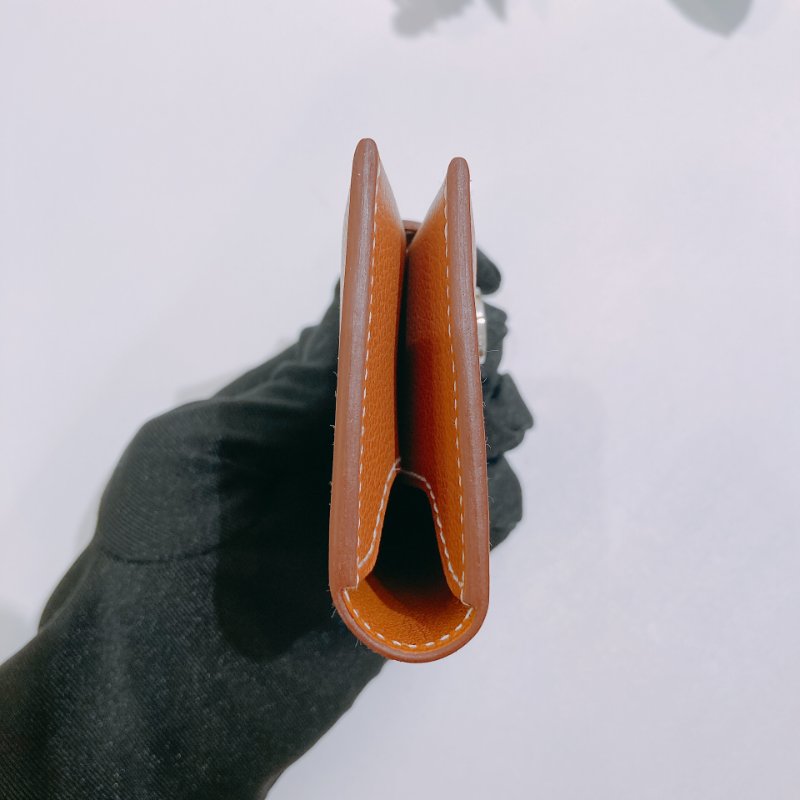 TW4719 Hermes R.M.S Card Holder Evercolor Gold x PHW-2