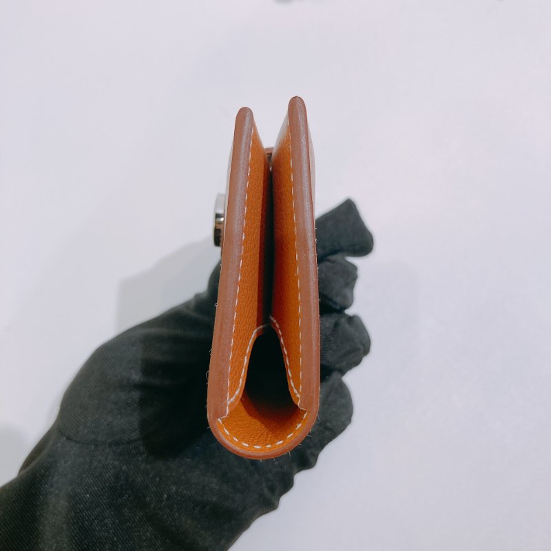 TW4719 Hermes R.M.S Card Holder Evercolor Gold x PHW-3