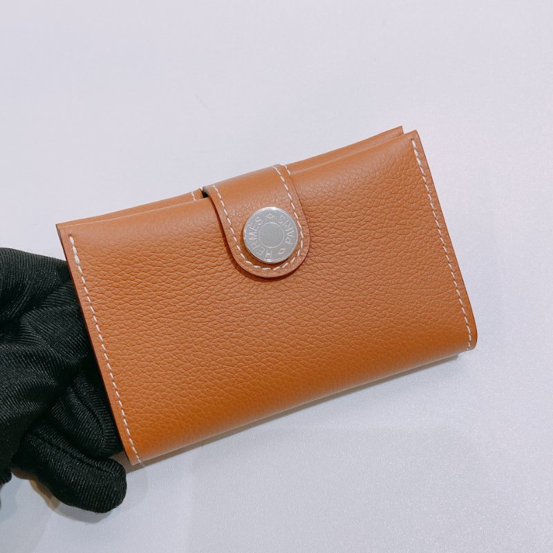 TW4719 Hermes R.M.S Card Holder Evercolor Gold x PHW-6