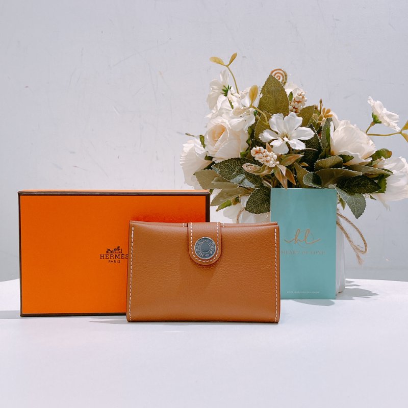 TW4719 Hermes R.M.S Card Holder Evercolor Gold x PHW-13