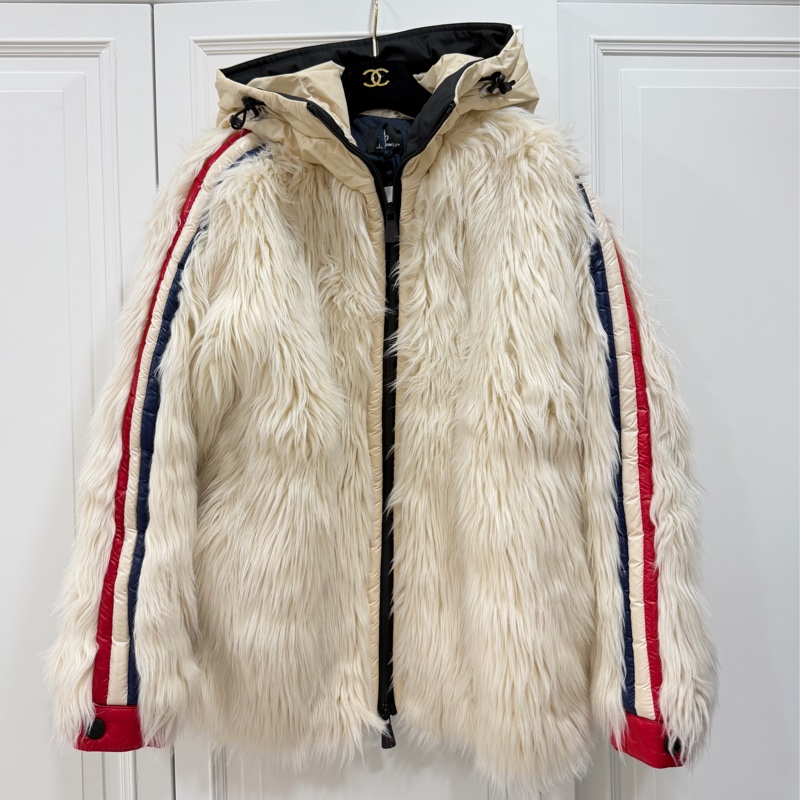 moncler MAGLIA CARDIGAN 滑雪系列 白色 毛毛 大衣 外套 夾克-0