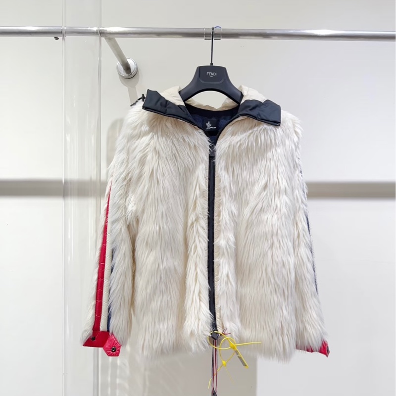 moncler MAGLIA CARDIGAN 滑雪系列 白色 毛毛 大衣 外套 夾克-1