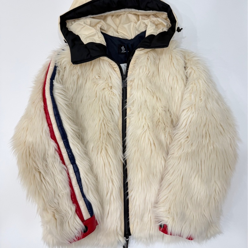 moncler MAGLIA CARDIGAN 滑雪系列 白色 毛毛 大衣 外套 夾克-9