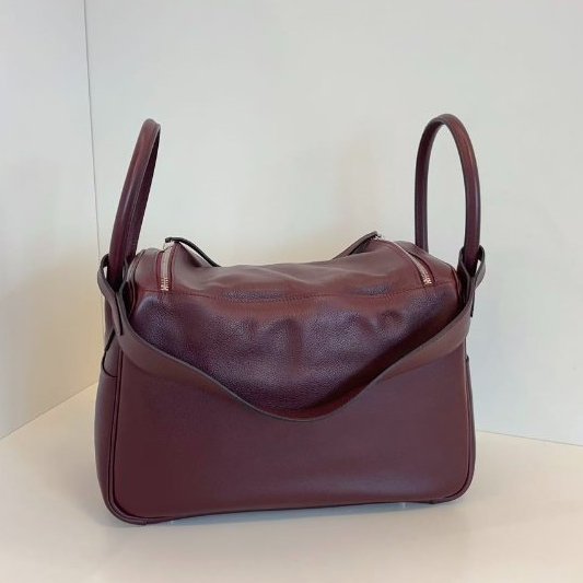近新品 Hermes愛馬仕 波爾多紅銀扣 lindy34 Evercolor皮-1