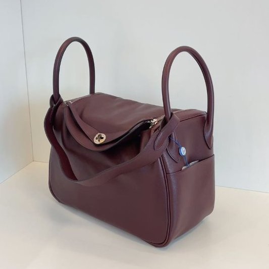 近新品 Hermes愛馬仕 波爾多紅銀扣 lindy34 Evercolor皮-2