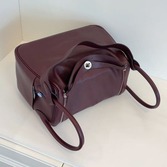近新品 Hermes愛馬仕 波爾多紅銀扣 lindy34 Evercolor皮-3