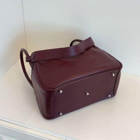 近新品 Hermes愛馬仕 波爾多紅銀扣 lindy34 Evercolor皮-4