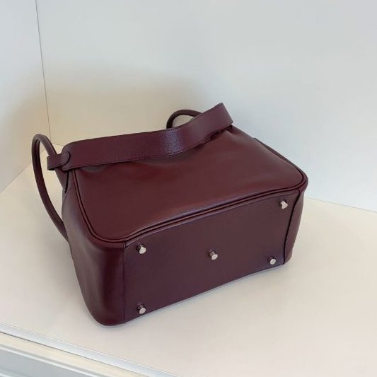 近新品 Hermes愛馬仕 波爾多紅銀扣 lindy34 Evercolor皮-7