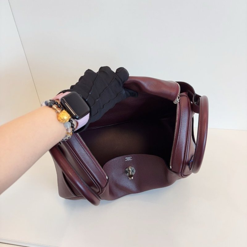 近新品 Hermes愛馬仕 波爾多紅銀扣 lindy34 Evercolor皮-8