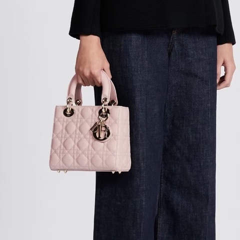 DIOR裸膚金釦小號黛妃包 M0538OCAL-M50P