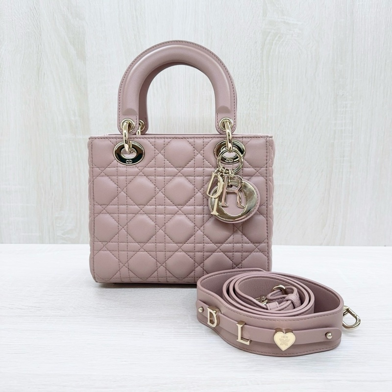 DIOR裸膚金釦小號黛妃包 M0538OCAL-M50P-1