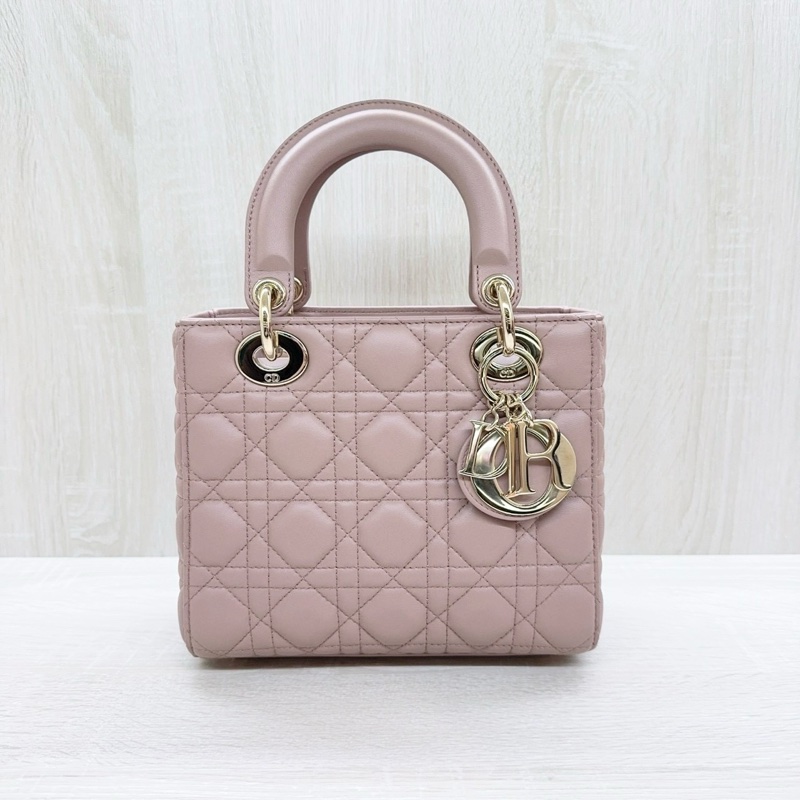 DIOR裸膚金釦小號黛妃包 M0538OCAL-M50P-2