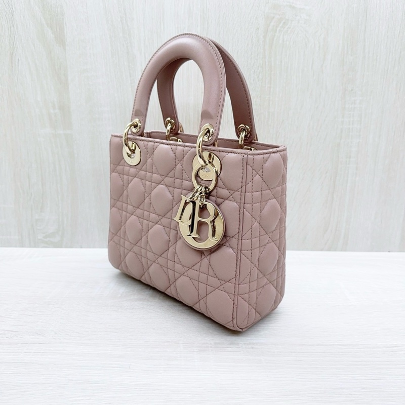 DIOR裸膚金釦小號黛妃包 M0538OCAL-M50P-4