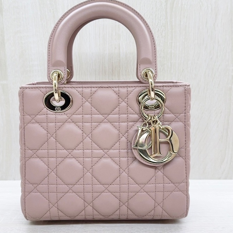 DIOR裸膚金釦小號黛妃包 M0538OCAL-M50P-11