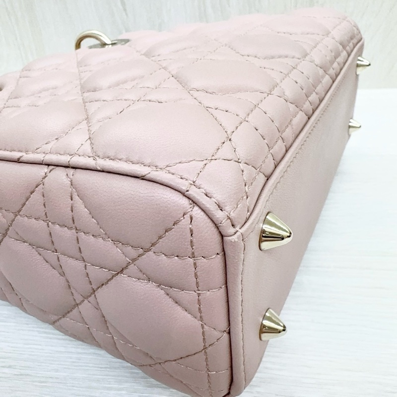 DIOR裸膚金釦小號黛妃包 M0538OCAL-M50P-15