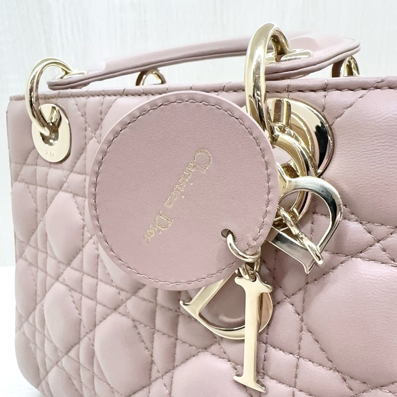 DIOR裸膚金釦小號黛妃包 M0538OCAL-M50P-21