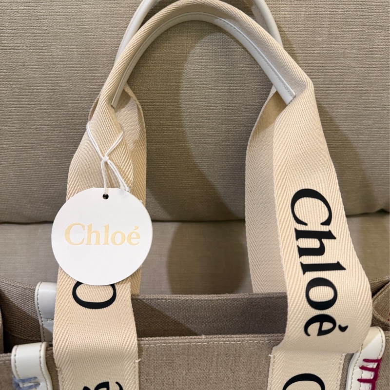 CHLOE 專櫃正品 彩色 線條 托特包 購物包 肩背包-2