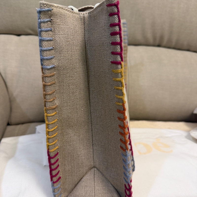 CHLOE 專櫃正品 彩色 線條 托特包 購物包 肩背包-13