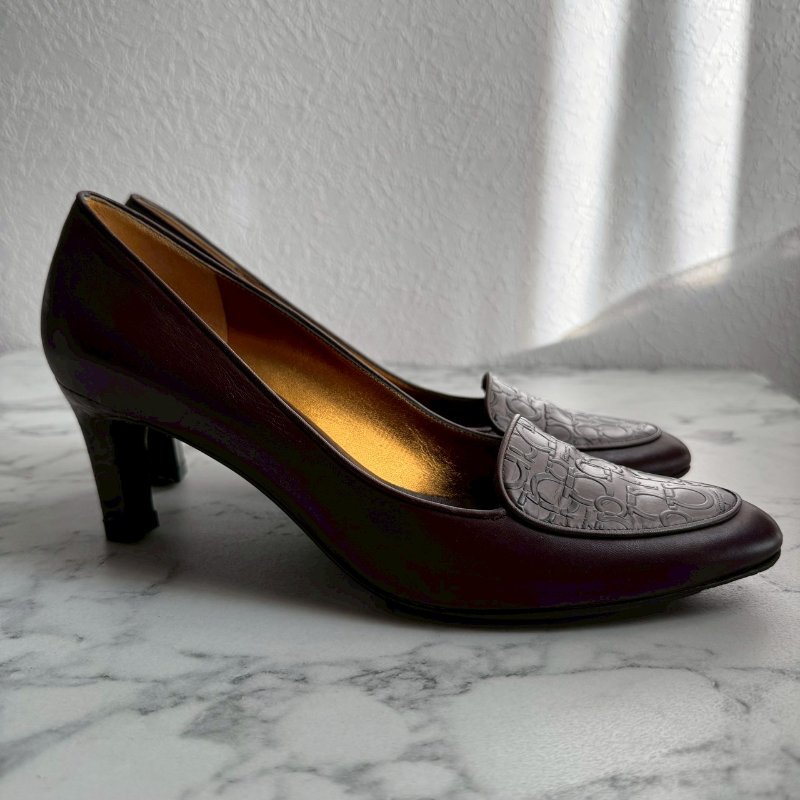 ❤️復古風格必入 Ferragamo 藏紅色復古高跟鞋-3