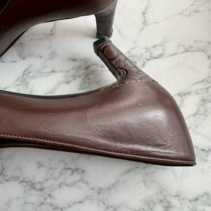 ❤️復古風格必入 Ferragamo 藏紅色復古高跟鞋-20