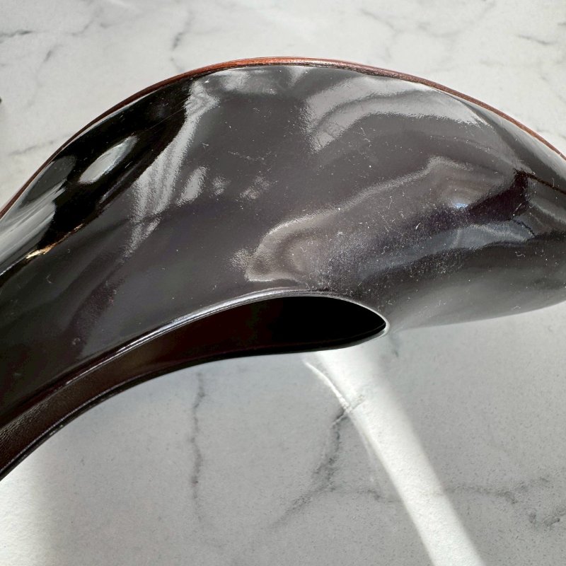 🎉可愛又性感 Louis vuttion 酒紅色金色鎖頭高跟鞋-8