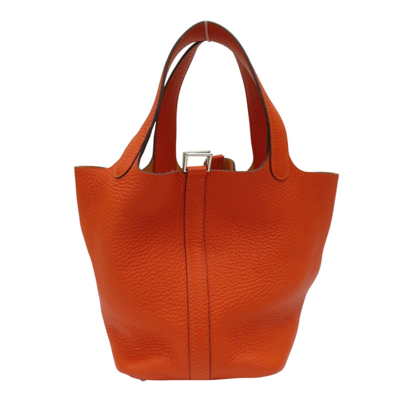 橘色 TC牛皮 Picotin Lock 18 手提包 Z刻 銀扣【HERMES 愛馬仕】 H056289CK-2