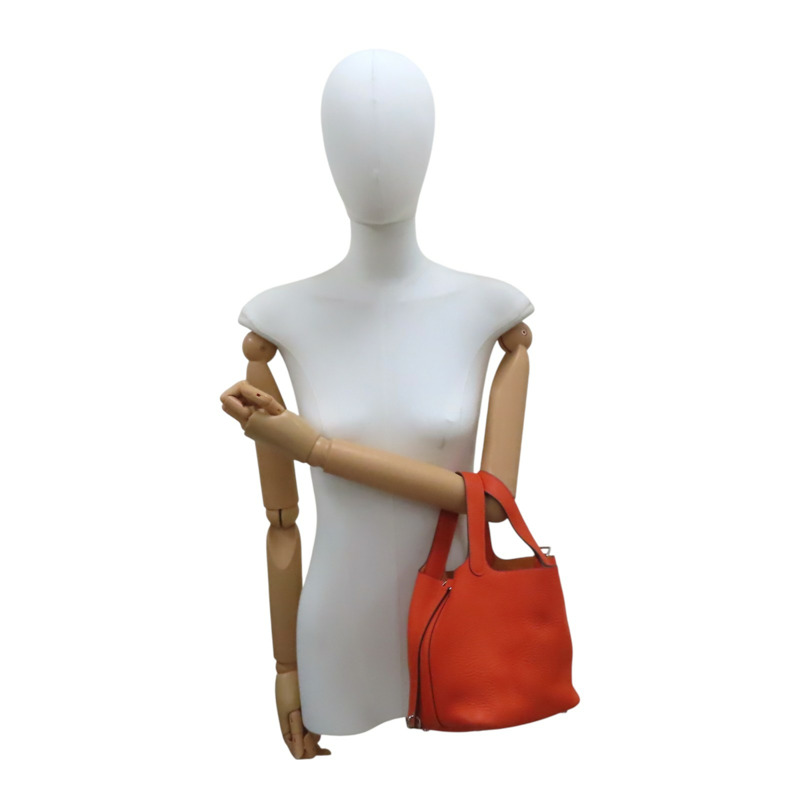 橘色 TC牛皮 Picotin Lock 18 手提包 Z刻 銀扣【HERMES 愛馬仕】 H056289CK-6