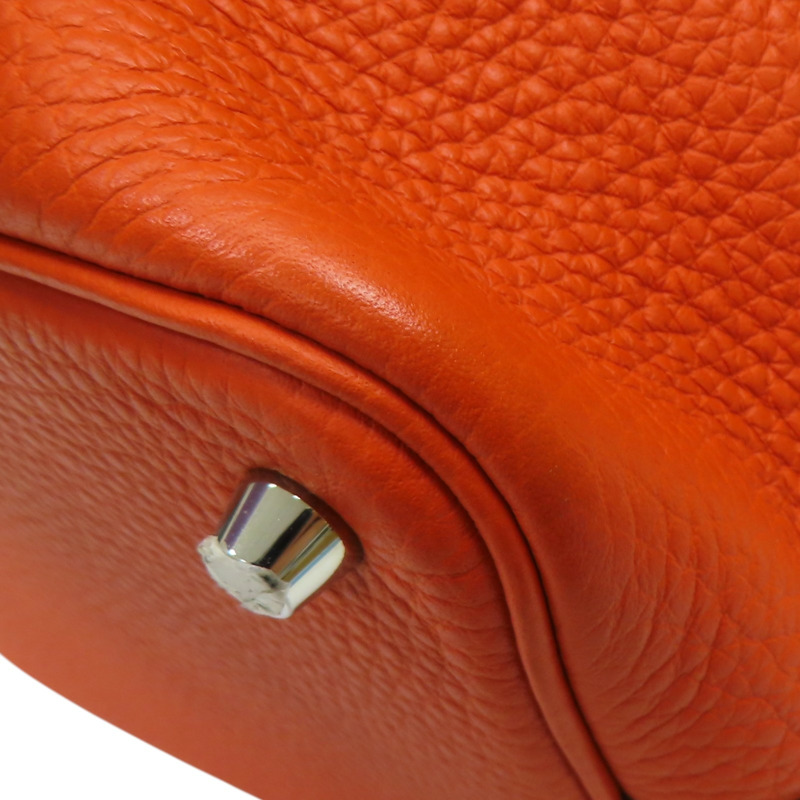 橘色 TC牛皮 Picotin Lock 18 手提包 Z刻 銀扣【HERMES 愛馬仕】 H056289CK-9