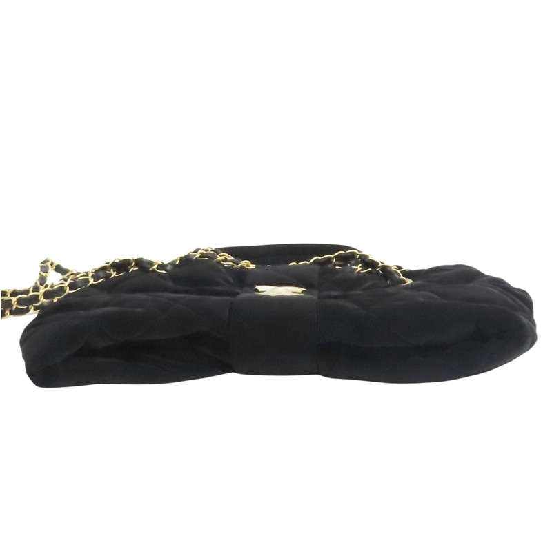 黑色 絲絨尼龍 蝴蝶結 兩用包 金扣【CHANEL 香奈兒】 AS5851-3