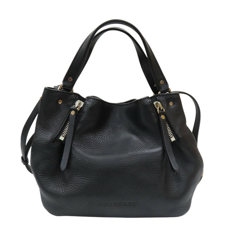 黑色牛皮 格紋帆布 Maidstone 兩用包【BURBERRY 巴寶莉】 3963675