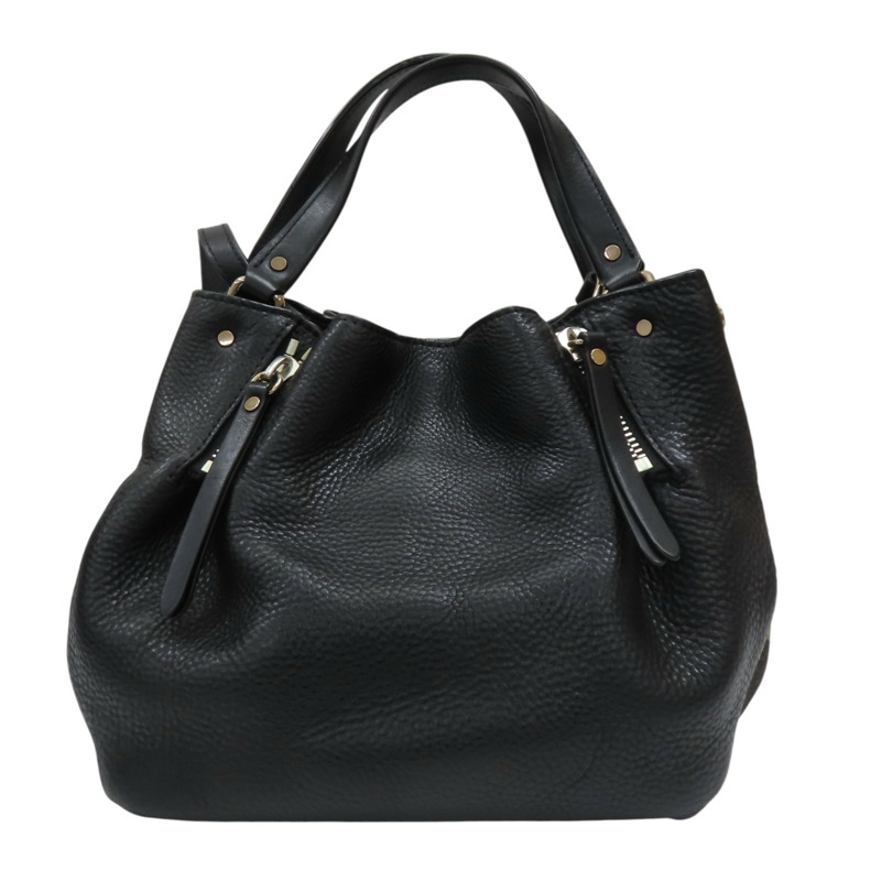 黑色牛皮 格紋帆布 Maidstone 兩用包【BURBERRY 巴寶莉】 3963675-1