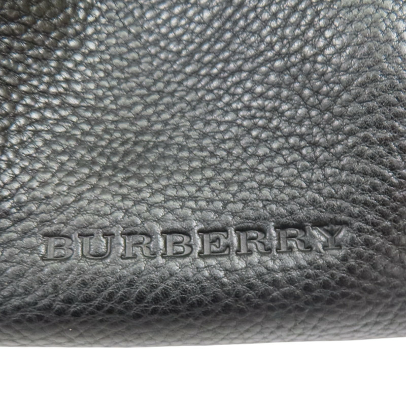 黑色牛皮 格紋帆布 Maidstone 兩用包【BURBERRY 巴寶莉】 3963675-7