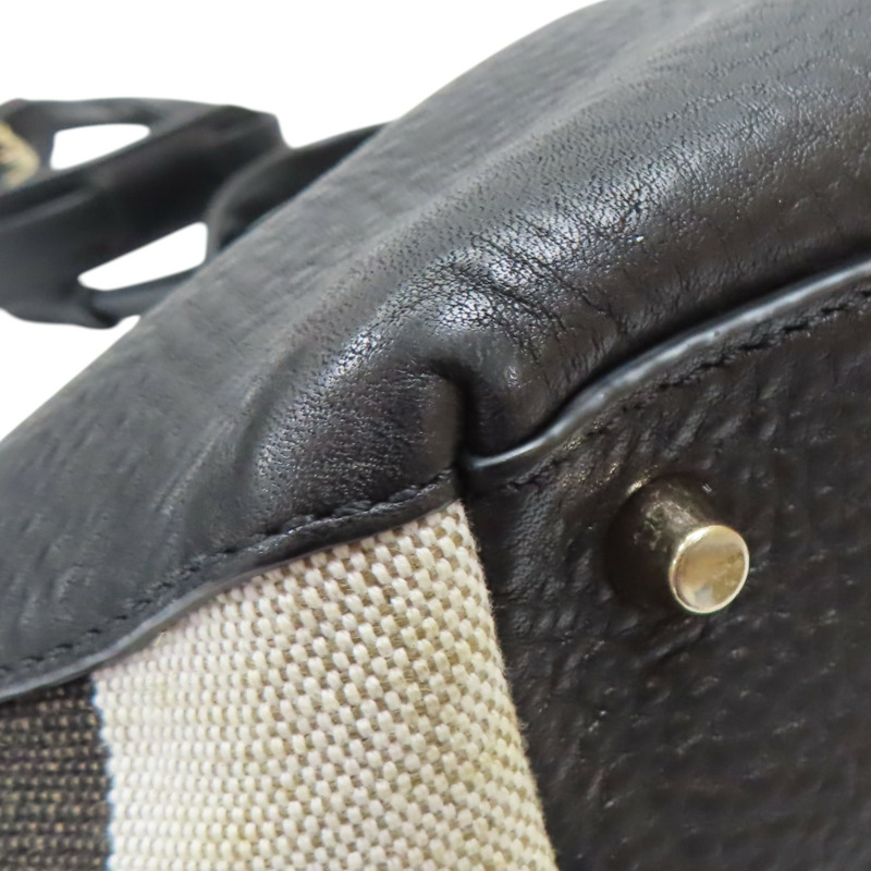 黑色牛皮 格紋帆布 Maidstone 兩用包【BURBERRY 巴寶莉】 3963675-14