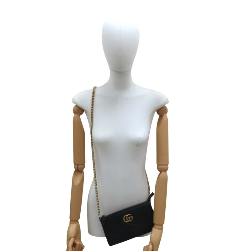 黑色牛皮 GG Marmont 肩背包 443447【GUCCI 古馳】 443447-7